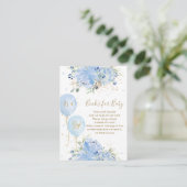 Chic Blue Floral ballonnen Baby Boy brengt boek me Informatiekaartje (Staand voorkant)