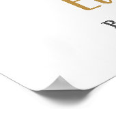 Chic Blue Floral Elephant Moon Baby shower Welkom Poster (Hoek)