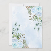 Chic Blue Floral Safari Animals Girl Baby shower Kaart (Achterkant)