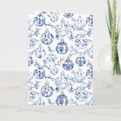 Chic Blue Floral Truck Kerstboom Kaart (Achterkant)
