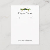 Chic Blue Flower Earring Display Visitekaartje (Voorkant)