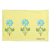 Chic Blue Flower Pattern Lila Yellow Cute Kussensloop (Achterkant)
