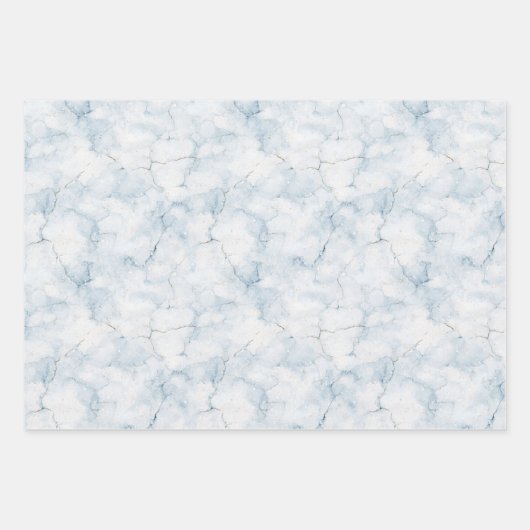 Chic Blue Flowers Easter Eggs Inpakpapier Vel (Voorkant 3)