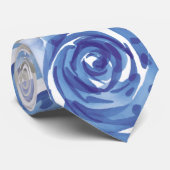 Chic blue flowers stropdas (Opgerold)