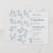 Chic Blue Foliage Bridal Shower Kaart (Voorkant / Achterkant)