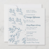 Chic Blue Foliage Bridal Shower Kaart (Voorkant)