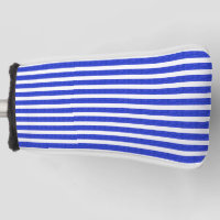 Chic Blue Geometric Stripes Golf Head Hoesje