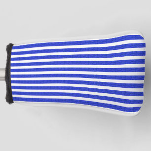 Chic Blue Geometric Stripes Golf Head Hoesje Golfheadcover