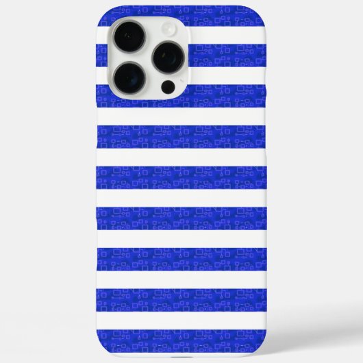 Chic Blue geometrische strepen Case-Mate iPhone Case (Achterkant)