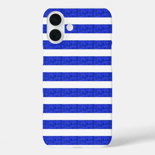 Chic Blue geometrische strepen Case-Mate iPhone Case (Achterkant)