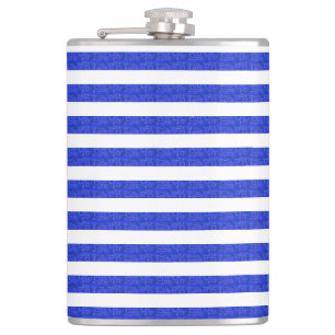 Chic Blue geometrische strepen Heupfles