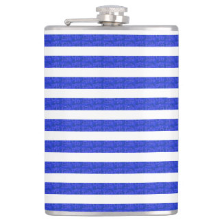 Chic Blue geometrische strepen Heupfles
