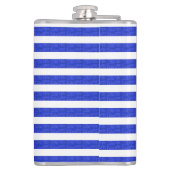 Chic Blue geometrische strepen Heupfles (Achterkant)