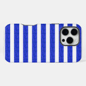 Chic Blue geometrische strepen iPhone Hoesje (Achterkant horizontaal)