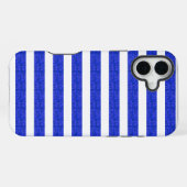 Chic Blue geometrische strepen iPhone Hoesje (Achterkant horizontaal)