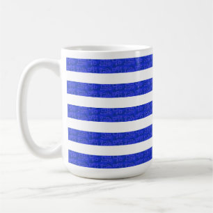 Chic Blue geometrische strepen Koffiemok