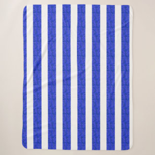 Chic Blue geometrische strepen Sherpa Deken