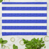 Chic Blue geometrische strepen Theedoek (Gevouwen)