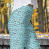 Chic Blue gespiegeld Helix patroon Leggings