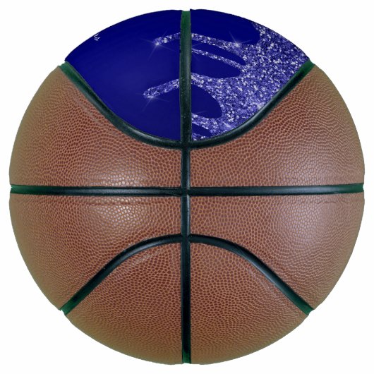 Chic Blue Glitter Drivers Naam Team Nummer jaar Basketbal (Rechts)