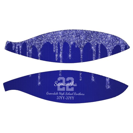 Chic Blue Glitter Drivers Naam Team Nummer jaar Basketbal (Panelen)