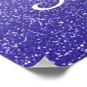 Chic Blue Glitter Ombre Kerstparty Welkom Poster (Hoek)
