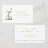 Chic Blue Glitz Hourglass Schoonheidssalon Afspraa Afsprakenkaartje (Voorkant / Achterkant)