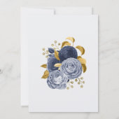 Chic Blue Gold Floral  Jubileum Kaart (Achterkant)