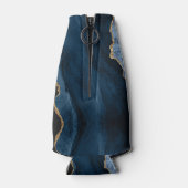 Chic Blue Gold Glitter Agate Custom Monogram Flesjeskoeler (Achterkant)