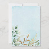 Chic Blue Gold Greenery Wild Oerwoud Baby Animals Bedankkaart (Achterkant)