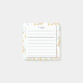 Chic Blue & Gold Leaf A Note of Monogram Notepad (Voorkant)
