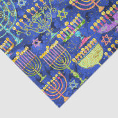 Chic Blue Gold Menorah Star van David Hanukkah Tissuepapier (Detail)