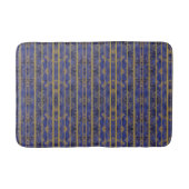 Chic Blue Gold Sparkles Badmat (Voorkant)