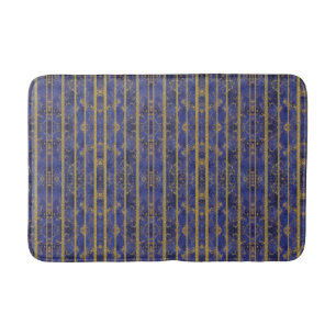 Chic Blue Gold Sparkles Badmat