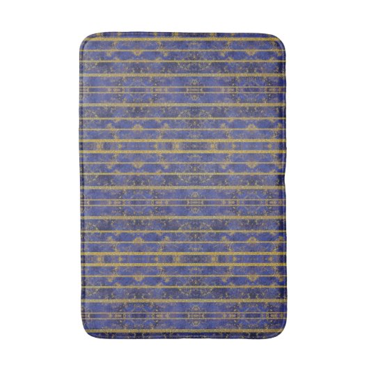 Chic Blue Gold Sparkles Badmat (Voorkant Verticaal)