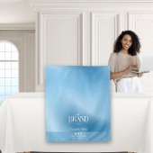 Chic Blue Gradient Logo Event Display Table Runner Wandkleed
