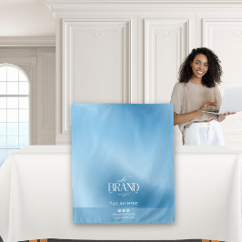 Chic Blue Gradient Logo Event Display Table Runner Wandkleed
