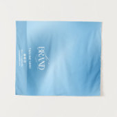 Chic Blue Gradient Logo Event Display Table Runner Wandkleed (Voorkant (horizontaal))