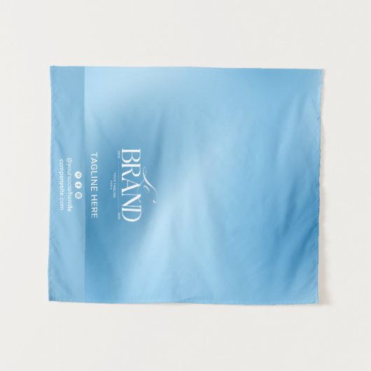 Chic Blue Gradient Logo Event Display Table Runner Wandkleed (Voorkant (horizontaal))