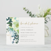 Chic Blue Green Floral Leafy Vrijgezellenfeest Inv Bedankkaart (Staand voorkant)
