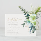 Chic Blue Green Floral Leafy Vrijgezellenfeest Inv Bedankkaart (Staand voorkant)