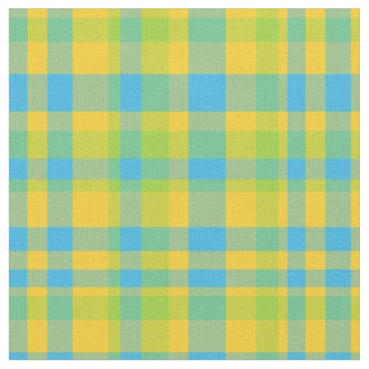 Chic Blue Green Gellow Play Daisy Chains Fabric Stof (Close Up)