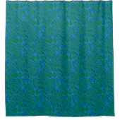 Chic Blue Green Underwater Textured Patroon Douchegordijn (Voorkant)