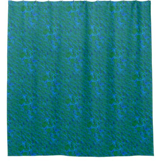 Chic Blue Green Underwater Textured Patroon Douchegordijn (Voorkant)