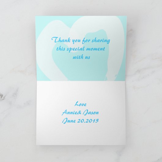 Chic Blue Hawaii Martini Dank U Kaart (Binnen)