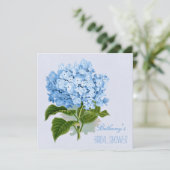 Chic  Blue Hydrangea Flower Vrijgezellenfeest Kaart (Staand voorkant)