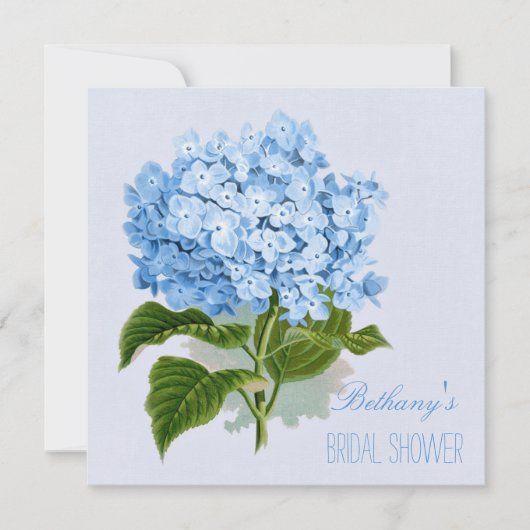 Chic  Blue Hydrangea Flower Vrijgezellenfeest Kaart (Voorkant)