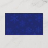 Chic Blue Jeweled Snowflake Wedding Place Card Plaatskaartje (Achterkant)