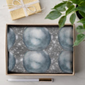 Chic Blue Kerstballen Silver Sparkles Tissuepapier (Geschenk)