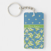 Chic Blue Lily-of-the-Valley Floral Sleutelhanger (Voorkant)